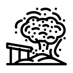 dust cloud cement line icon vector illustration