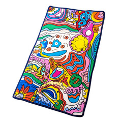 Colorful Notebook with Multicolor Doodles Isolated on Transparent Background