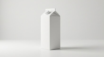 シンプル白背景牛乳パック 清潔感漂う滑らか質感. AI Generated