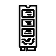 high speed ssd storage gaming pc line icon vector illustration