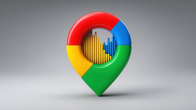 Map pin icon serving as an anchor point locator for identifying locations and navigation in digital mapping applications