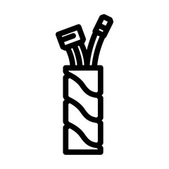 cable management system gaming rig line icon vector illustration