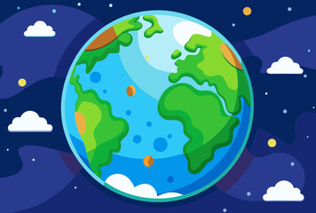 Fototapeta premium Vibrant Earth. A Colorful Cosmic View of Our Planet