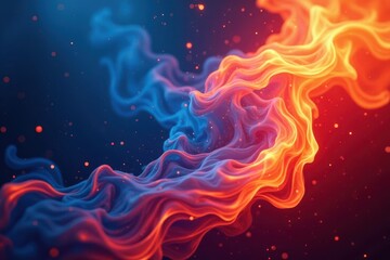 Close-up shot of intense blue and red fire swirls , fire, flame