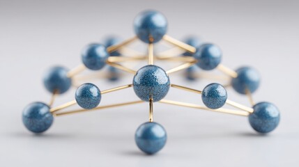 Obraz premium Blue molecular structure representing chemical bonds and interactions in advanced scientific research and study