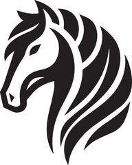 Obraz premium Black and White Berber Horse Vector Illustration – High-Quality Line Art Design