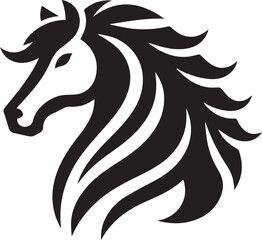 Black and White Berber Horse Vector Illustration – High-Quality Line Art Design