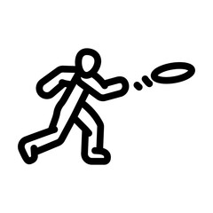 playing frisbee summer spend time line icon vector illustration
