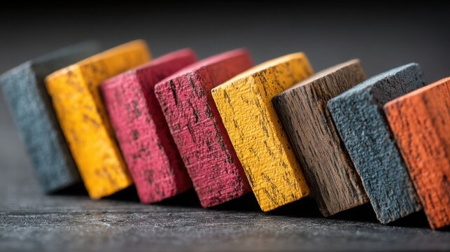 Row of colored blocks representing the visual analysis of risk exposure by timeframe in financial strategies