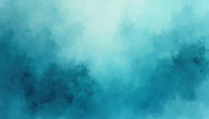 Obraz premium Abstract watercolor painting with shades of teal and dark teal, creating a gradient effect, rough texture
