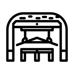 timber framing workshop wood frame line icon vector illustration