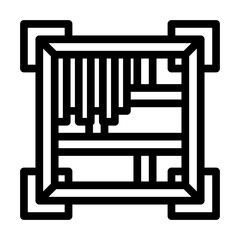 floor joists wood frame house line icon vector illustration