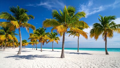 Palm trees under a blue sky