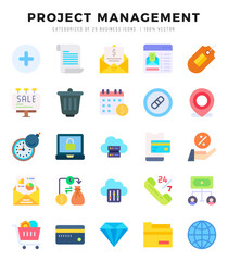 Set of Project Management Icons. Simple line art style icons pack.for website and mobile site and apps.