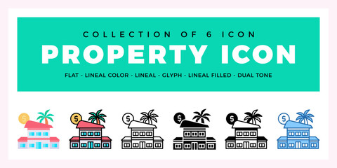 Fototapeta premium Pack of 6 Vector Property icon