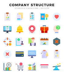 Fototapeta premium Set of Company Structure Icons Flat icons collection.