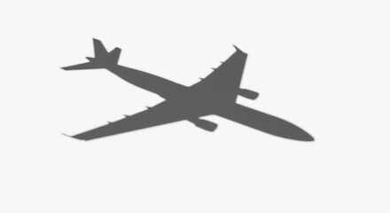 灰色シルエット飛行機 高速飛行 滑らかな翼 空高く上昇. AI Generated