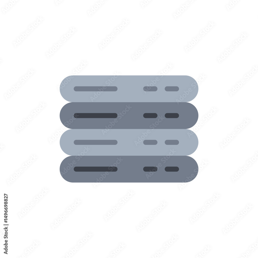 Poster stack of data servers icon, a digital processing information representation
