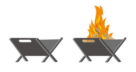 たき火台（ファイヤーピット）のイラスト