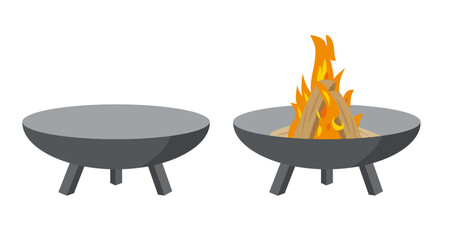 たき火台（ファイヤーピット）のイラスト