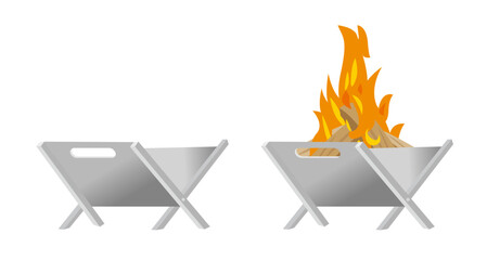 たき火台（ファイヤーピット）のイラスト