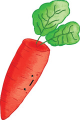 Smiling Carrot Kawaii Food Character Design