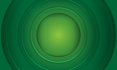 Green abstract radial circle layers background