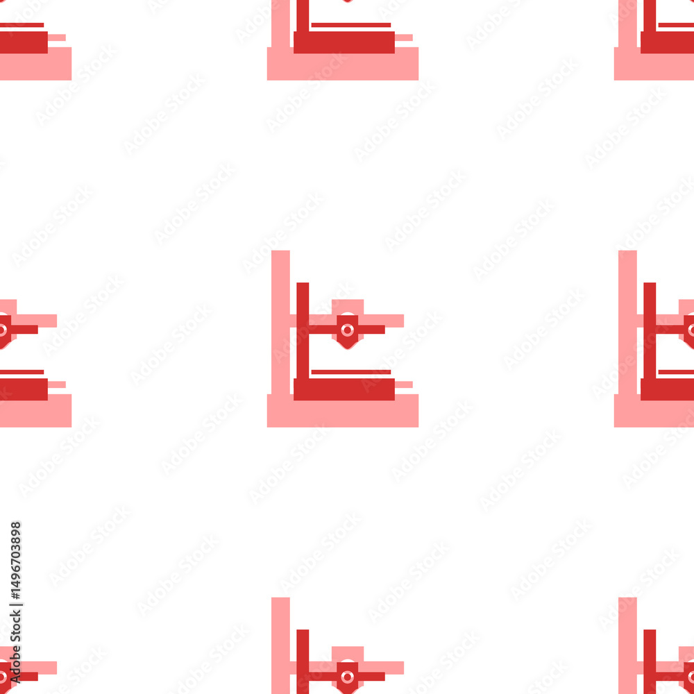 Aufkleber seamless pattern of large isolated red small 3d printer symbols. the elements are evenly spaced. ill