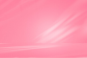Wall interior background, studio and backdrops show products.with shadow from window color pink background for text insertion and presentation interior decoration	