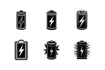battery icon silhouette vector illustration