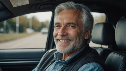 Obraz premium senior man driving a car