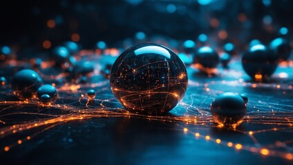 Abstract Visualization of Information Flow Using Spheres in a Digital Space
