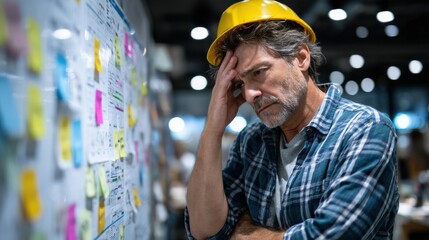 Construction Project Overload: Man Under Pressure