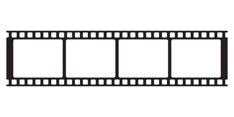 vector Illustration of a classic film strip with empty frames, showcasing cinema and photography themes.