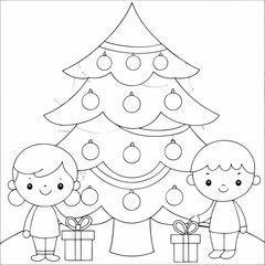 Vector Illustration and Coloring Book Style 