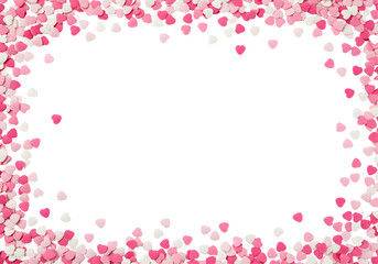 Elegant pink cherry blossom petals frame romantic floral border graphic isolated element