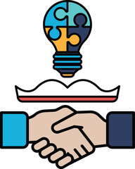 Fototapeta premium A hand shaking a light bulb