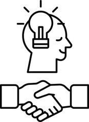 A man's head is lit up with a light bulb, symbolizing an idea