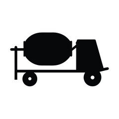 Silhouette of a Cement mixer