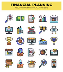 Collection of 25 Financial Planning Icons: A Visual Guide to Business Strategy