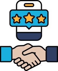 A hand shaking another hand with a star on it