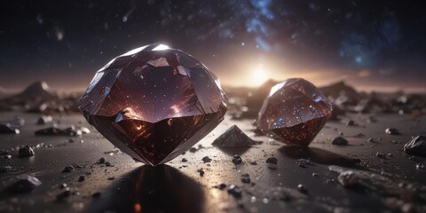 Distant galaxies shine as diamonds in velvet night ,  stellar,  cosmic dust