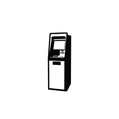 silhouette of ATM machine on white background