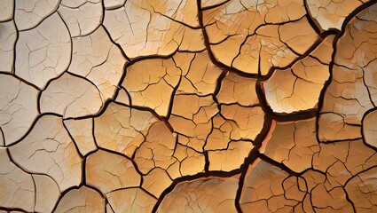 The parched earth, a stark display of nature's resilience, showcases intricate cracks and textures. The cracked surface embodies dryness, scarcity, and the raw essence of the earth.