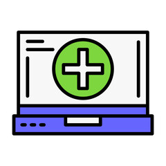 Fototapeta premium Add Laptop Interface Filled Icon