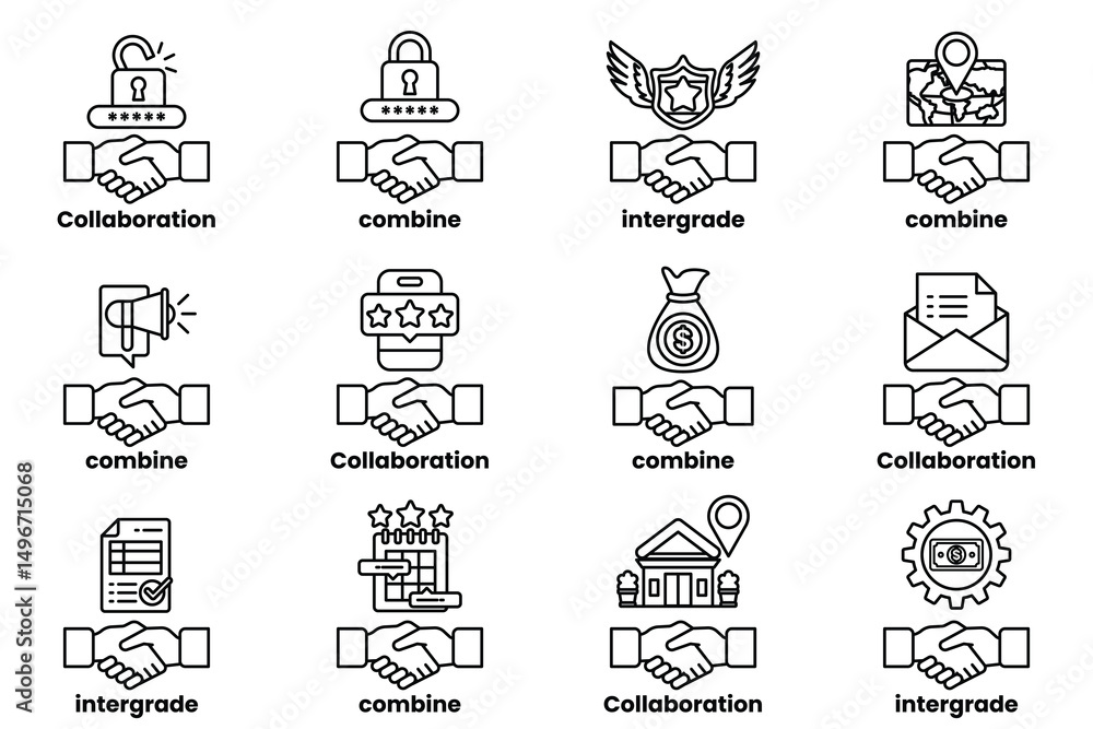 Poster the image is a collection of handshakes with different meanings