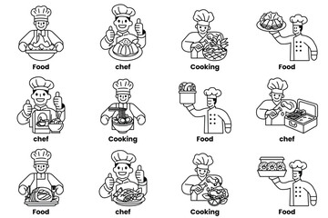 Obraz premium A series of images of chefs and food