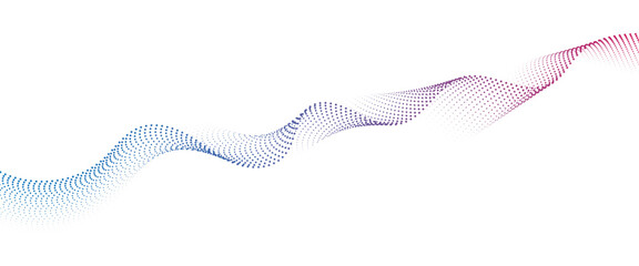 Fototapeta premium Flowing Dot Wave halftone gradient pattern on transparent background 