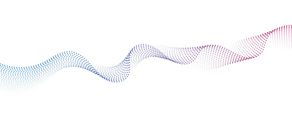 Fototapeta premium Flowing Dot Wave halftone gradient pattern on transparent background 