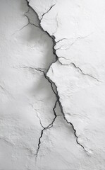 Extensive Cracked White Wall
